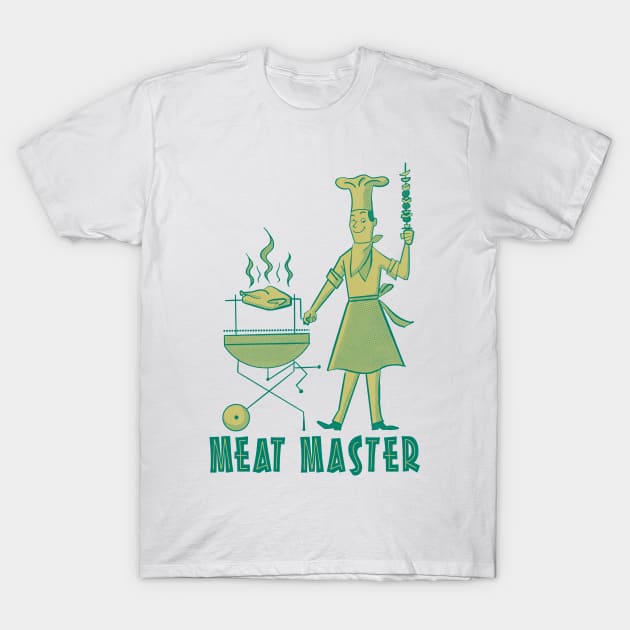 Meat Master - Teal T-Shirt by Vintage Cook Book Gore